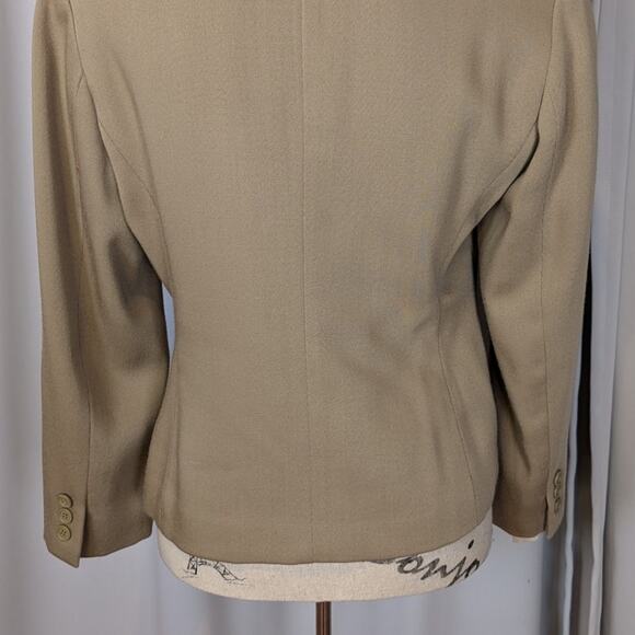 90s Vintage INC International Concepts Double Breasted Wool Pant Suit Tan Size 8 - Picture 15 of 16